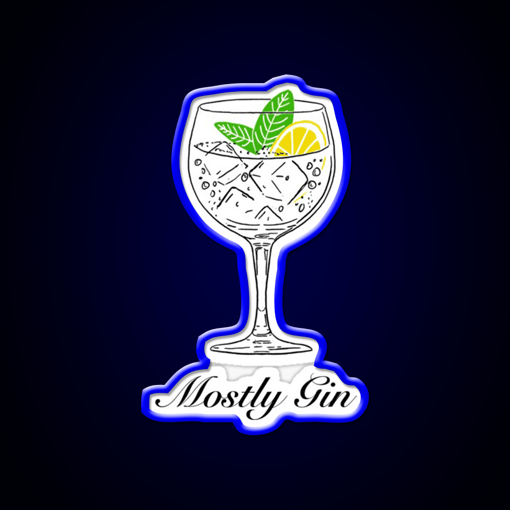 Mostly Gin Cocktail Bar Decor Led Neon Sign Rgb Color - Shineneon
