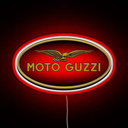 Moto Guzzi Logo Type 1 Colour Rgb Neon Sign - Custom LED neon sign front view