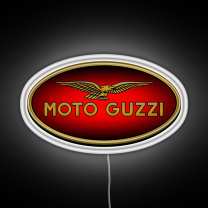 Moto Guzzi Logo Type 1 Colour Rgb Neon Sign - Size and dimension reference