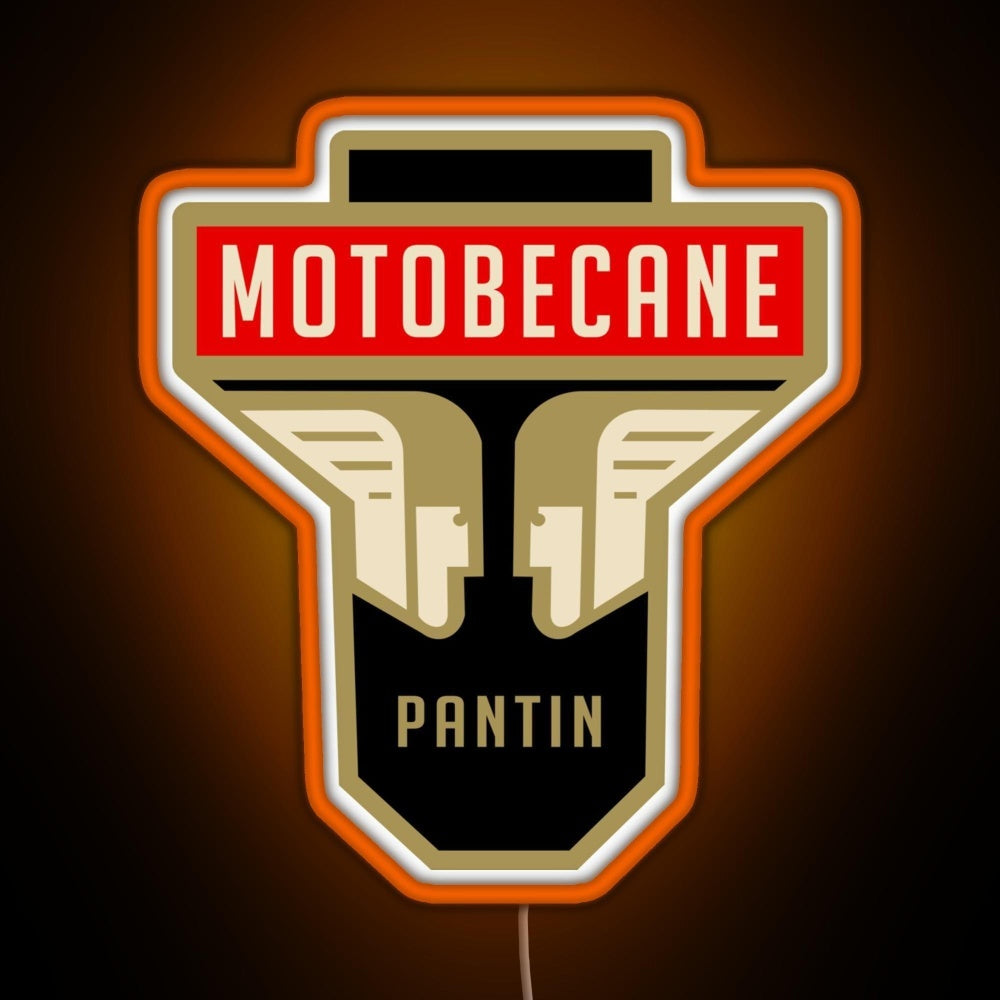 Motobecane Headstock Rgb Neon Sign - Custom LED neon sign front view