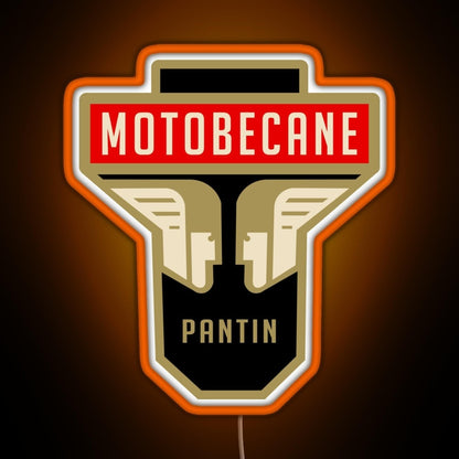 Motobecane Headstock Rgb Neon Sign - Custom LED neon sign front view