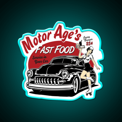 Motor Age Fast Food Essential Fast Food Led Neon Sign For Burger Place Rgb Color - Shineneon