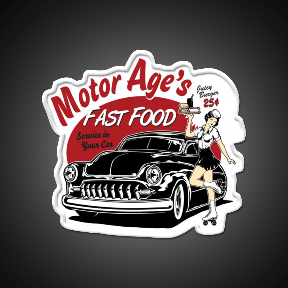 Motor Age Fast Food Essential Fast Food Led Neon Sign For Burger Place Rgb Color - Shineneon