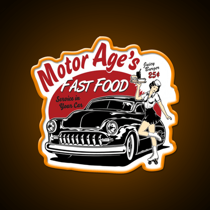 Motor Age Fast Food Essential Fast Food Led Neon Sign For Burger Place Rgb Color - Shineneon