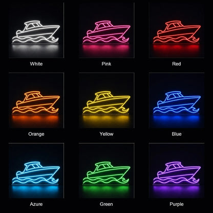 Motorboat On Waves LED Neon Sign color grid