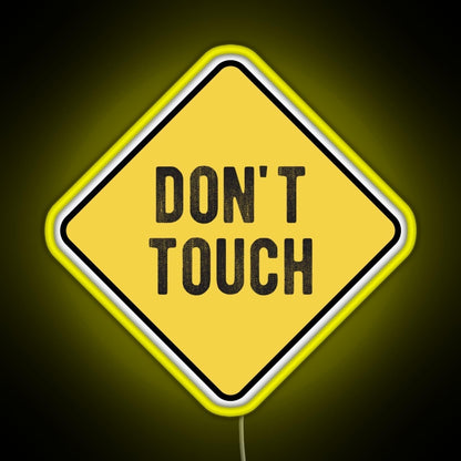 Motorcycle Or Biker Helmet Design Dont Touch Warning Rgb Neon Sign - Custom LED neon sign front view