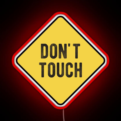 Motorcycle Or Biker Helmet Design Dont Touch Warning Rgb Neon Sign - LED neon sign close-up detail