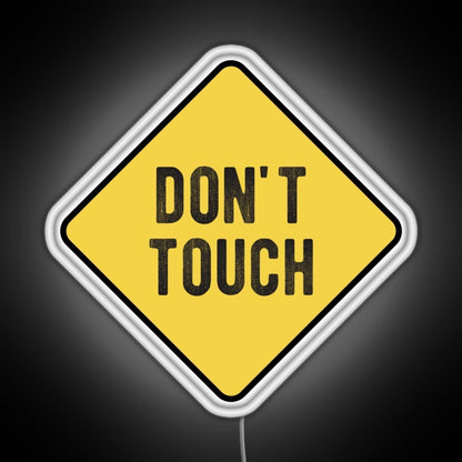 Motorcycle Or Biker Helmet Design Dont Touch Warning Rgb Neon Sign - Size and dimension reference