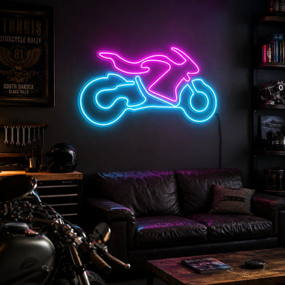 Motorcycle Outline Neon Sign LED Neon Sign real lifestyle scene
