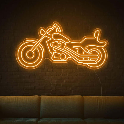 Motorcycle Silhouette Amber Led Neon Sign For Industrial Wall Décor | Shineneon