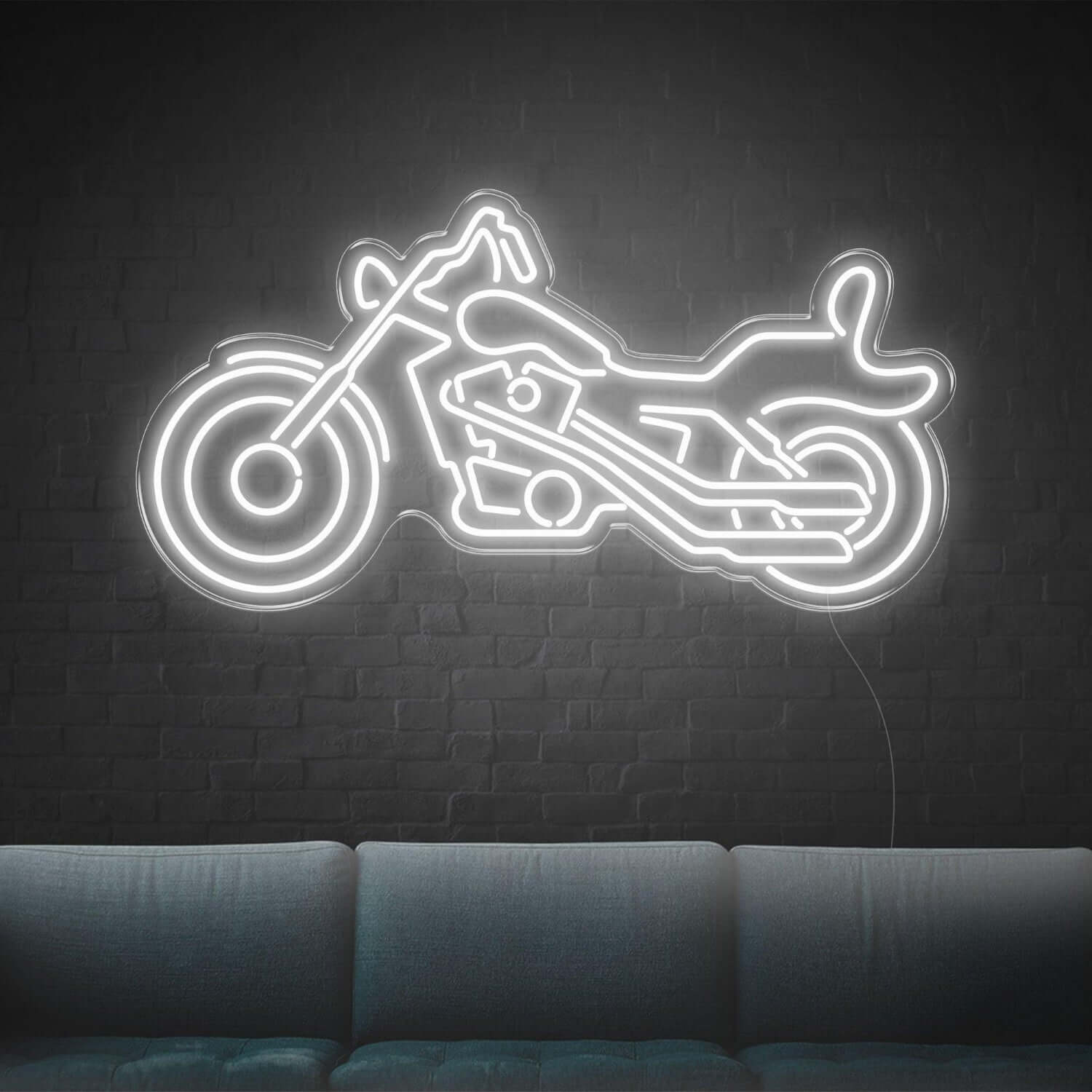 Motorcycle Silhouette Amber Led Neon Sign For Industrial Wall Décor | Shineneon