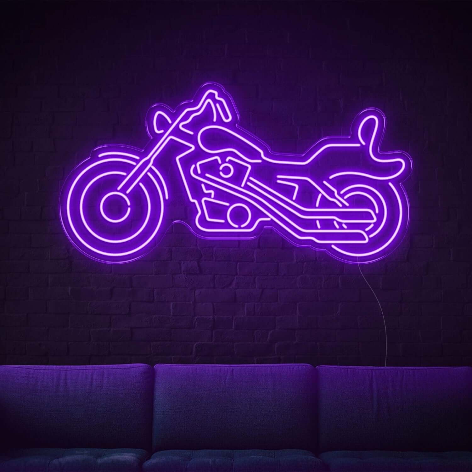 Motorcycle Silhouette Amber Led Neon Sign For Industrial Wall Décor | Shineneon