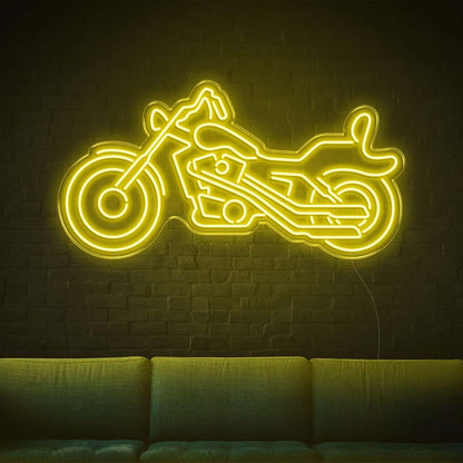Motorcycle Silhouette Amber Led Neon Sign For Industrial Wall Décor - Shineneon