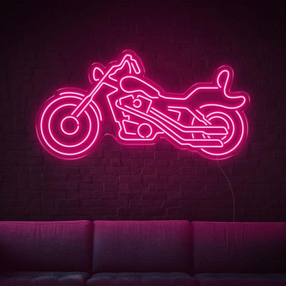 Motorcycle Silhouette Amber Led Neon Sign For Industrial Wall Décor - Shineneon