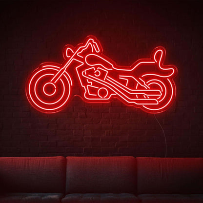 Motorcycle Silhouette Amber Led Neon Sign For Industrial Wall Décor - Shineneon