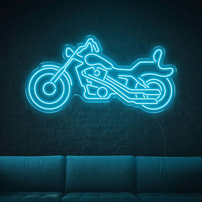 Motorcycle Silhouette Amber Led Neon Sign For Industrial Wall Décor - Shineneon