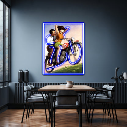 Motorcycle Thrill Ride Artwork Neon Sign Led