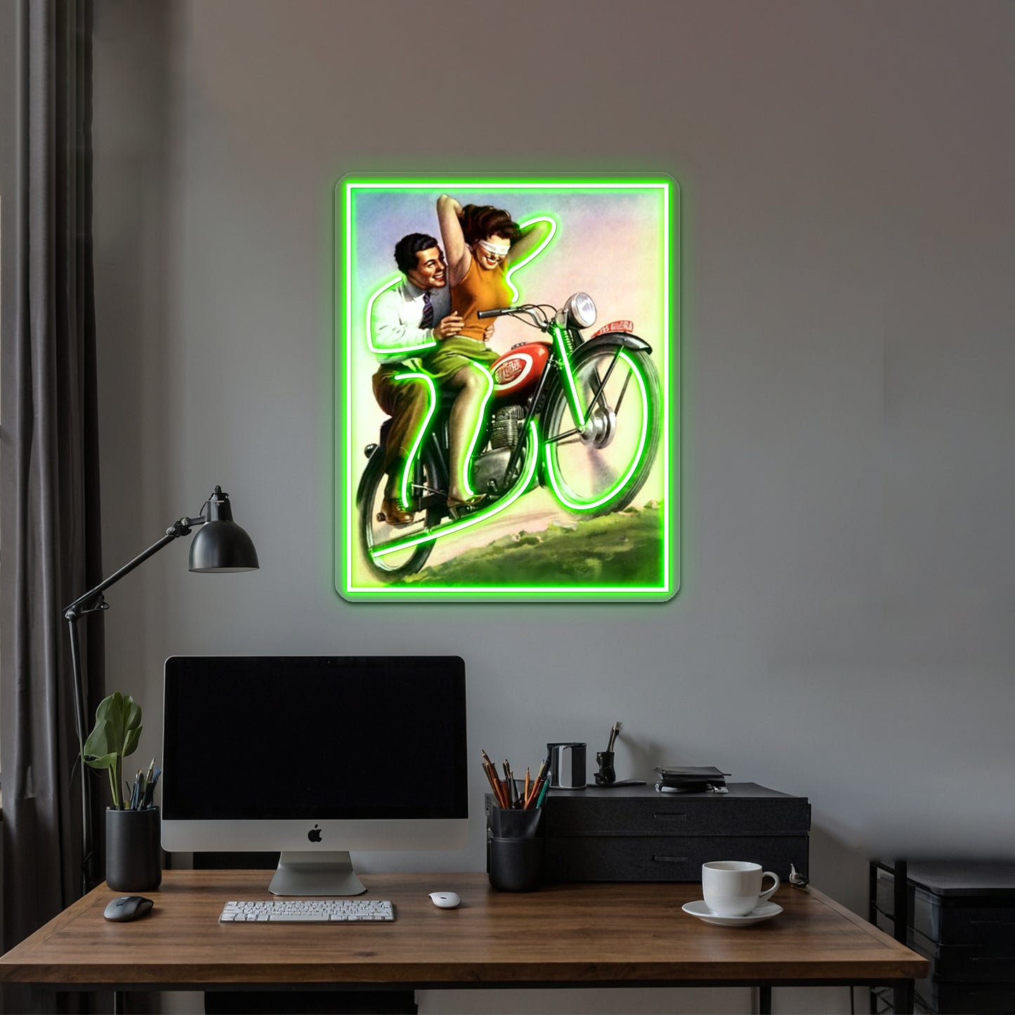 Motorcycle Thrill Ride Artwork Neon Sign Led