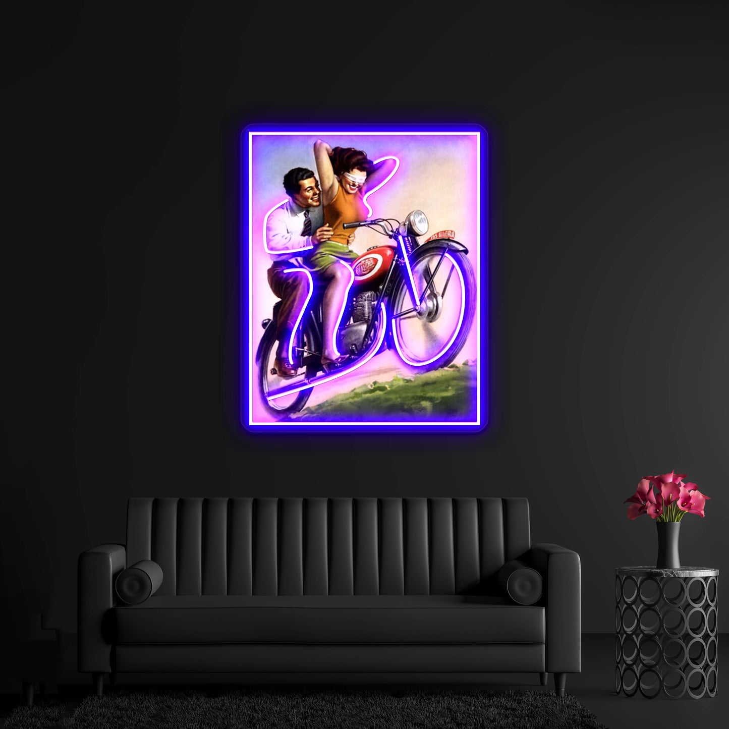 Motorcycle Thrill Ride Artwork Neon Sign Led