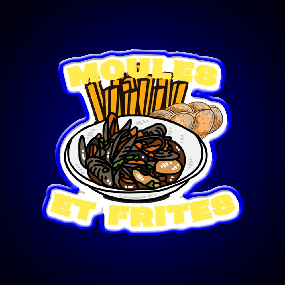 Moules Et Frites Fast Food Led Neon Sign For Burger Place Rgb Color - Shineneon