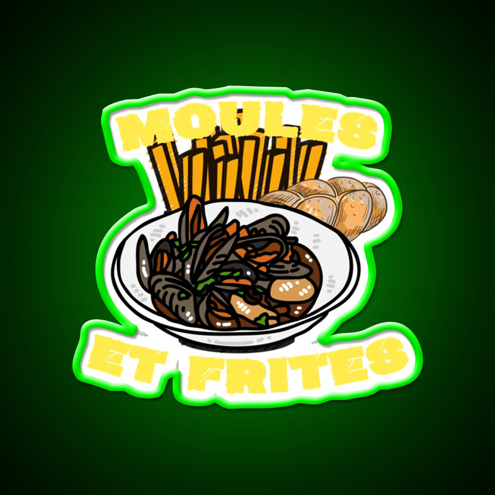Moules Et Frites Fast Food Led Neon Sign For Burger Place Rgb Color - Shineneon