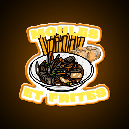 Moules Et Frites Fast Food Led Neon Sign For Burger Place Rgb Color - Shineneon