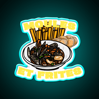 Moules Et Frites Fast Food Led Neon Sign For Burger Place Rgb Color - Shineneon