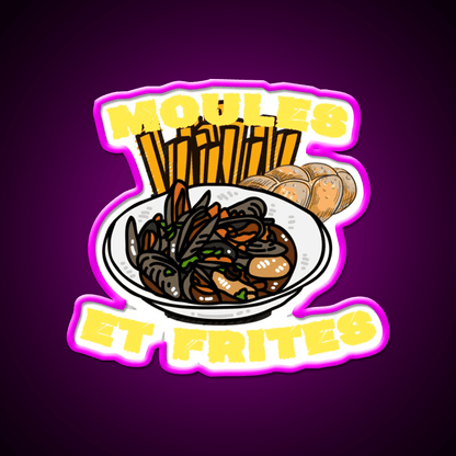 Moules Et Frites Fast Food Led Neon Sign For Burger Place Rgb Color - Shineneon