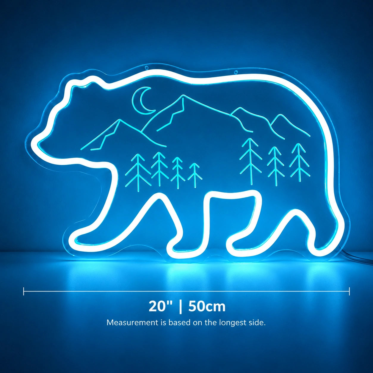 Mountain Bear Outline Neon Sign LED Neon Sign size image