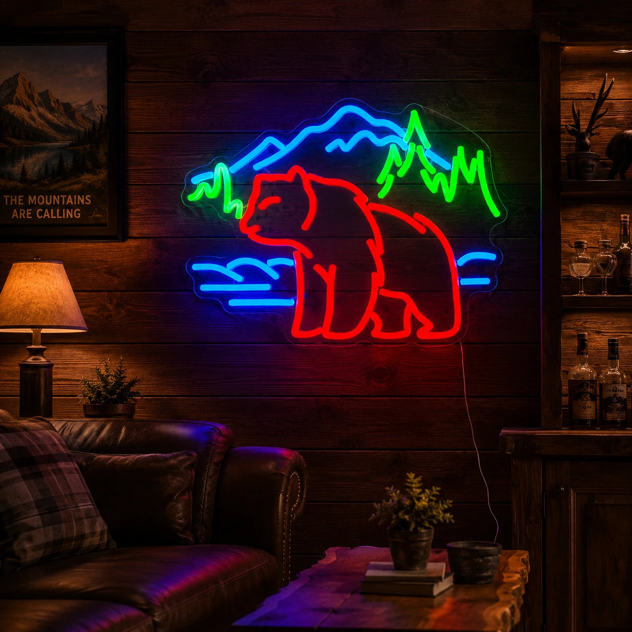 Mountain Bear Scene Neon Sign LED Neon Sign real lifestyle scene