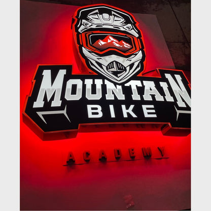 Mountain Bike Academy Big Logo 3D Frontlit And Backlit Channel Letter Led Light Sign