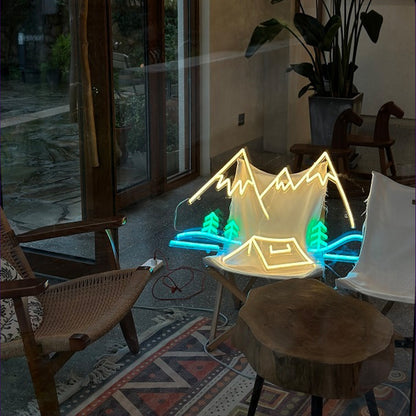 Mountain Camping Led Neon Sign Wall Art | Shineneon