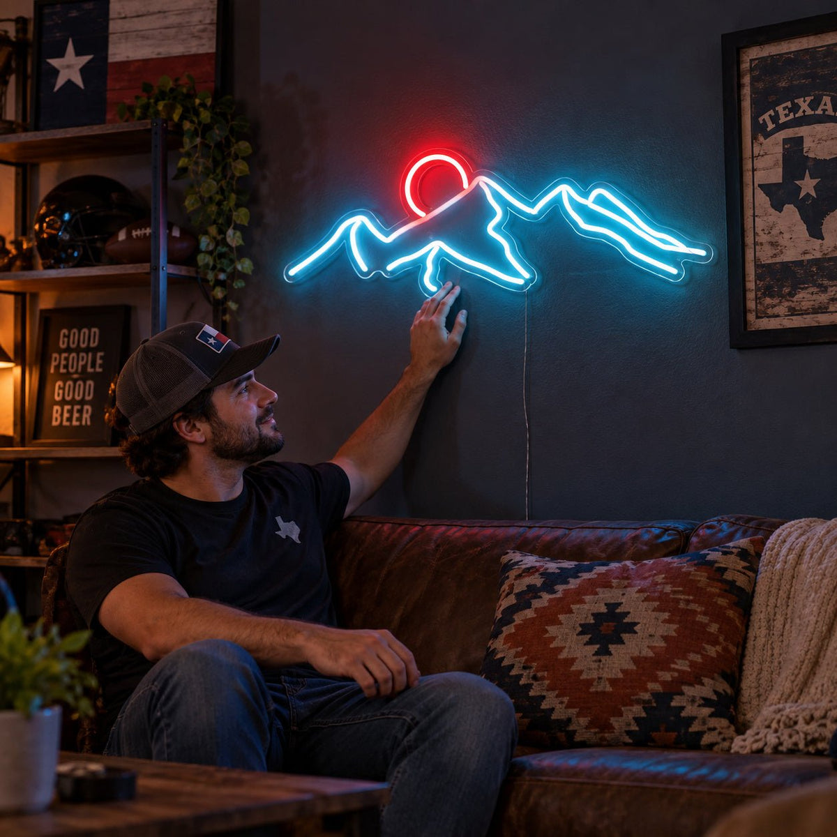 Mountain Desert Sunset LED Neon Sign - Shineneon