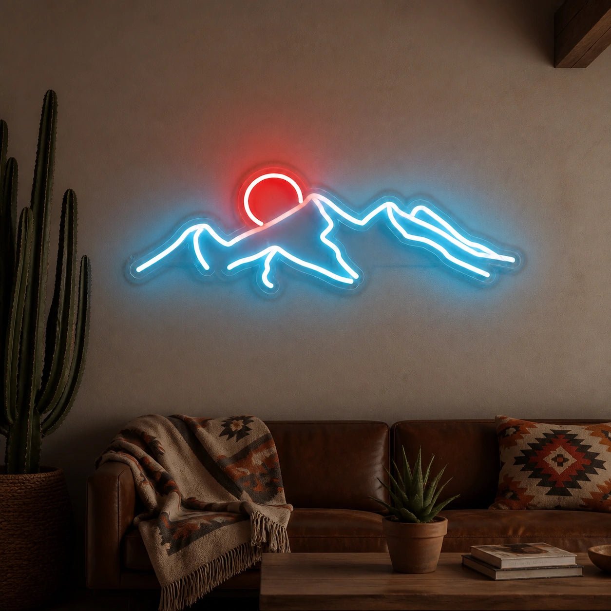 Mountain Desert Sunset Vintage LED Neon Sign - Shineneon