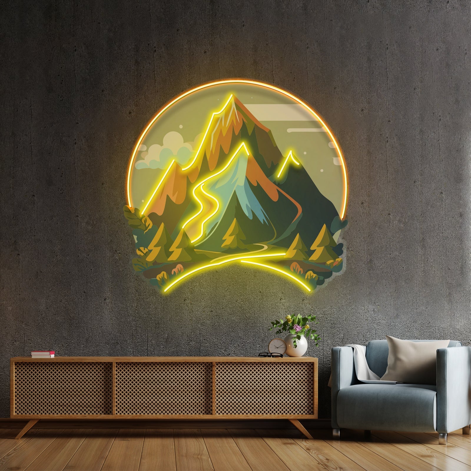 Mountain Landscape Led Neon Sign Light Custom Led Signs - Shineneon