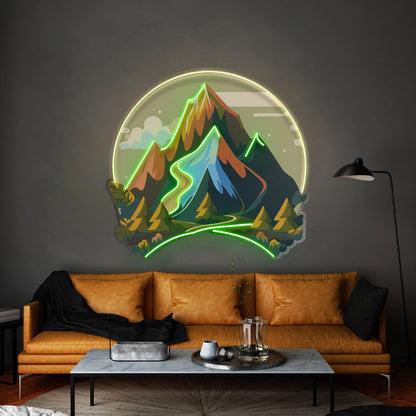 Mountain Landscape Led Neon Sign Light Custom Led Signs - Shineneon