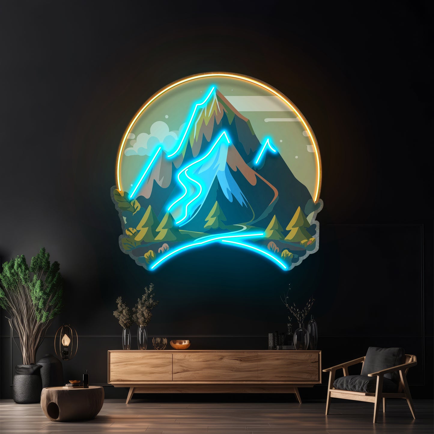 Mountain Landscape Led Neon Sign Light Custom Led Signs