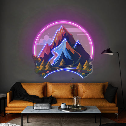 Mountain Landscape Led Neon Sign Light Custom Led Signs