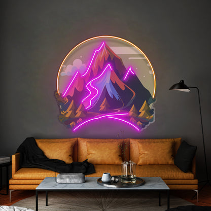 Mountain Landscape Led Neon Sign Light Custom Led Signs