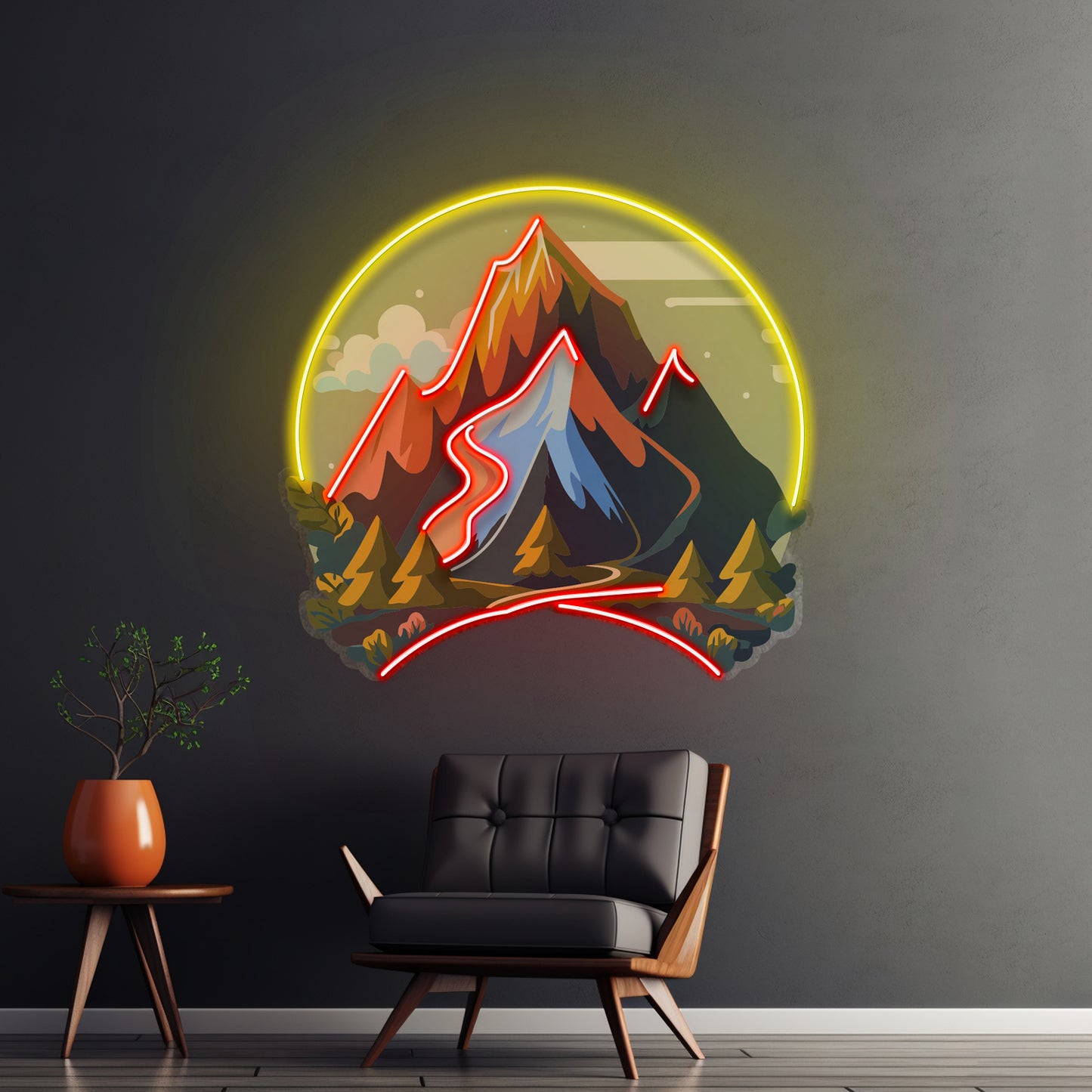 Mountain Landscape Led Neon Sign Light Custom Led Signs