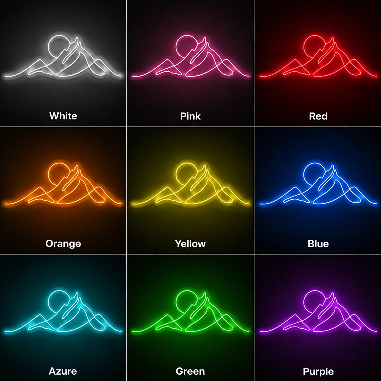 Mountain Lounge Line Neon Sign LED Neon Sign color grid