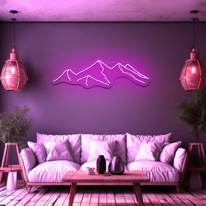 Mountain Neon Sign Pink Mountain Led Sign - Shineneon