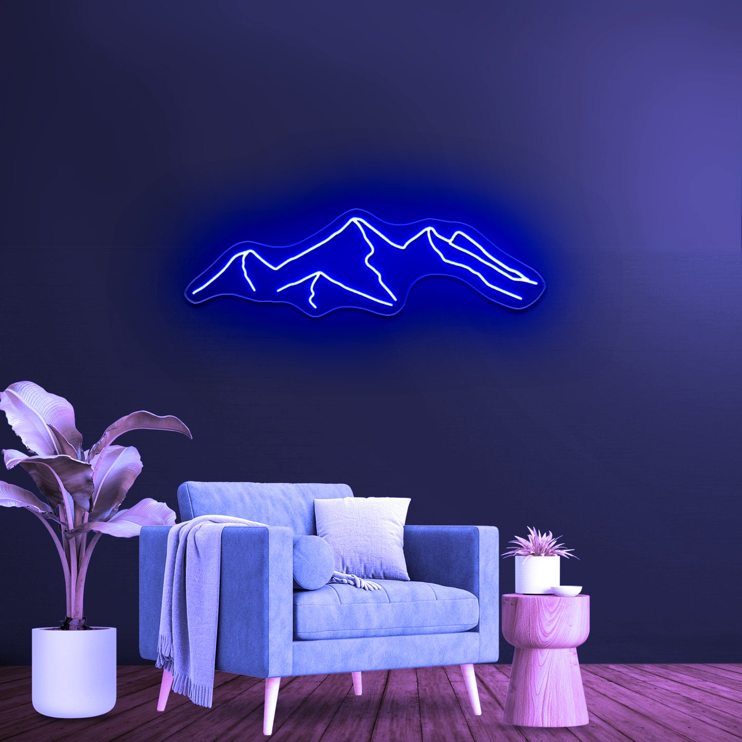 Mountain neon sign pink Mountain led sign