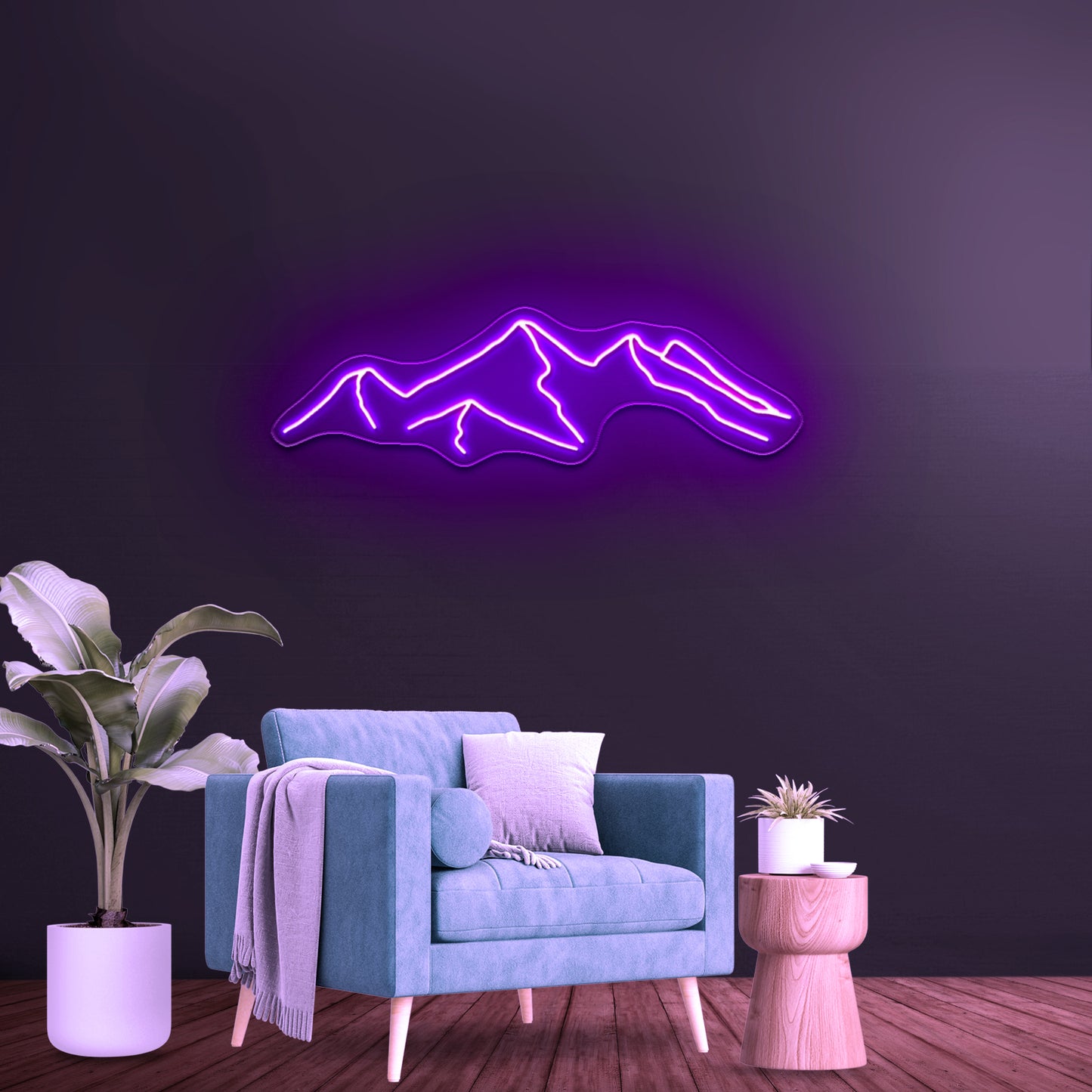 Mountain neon sign pink Mountain led sign