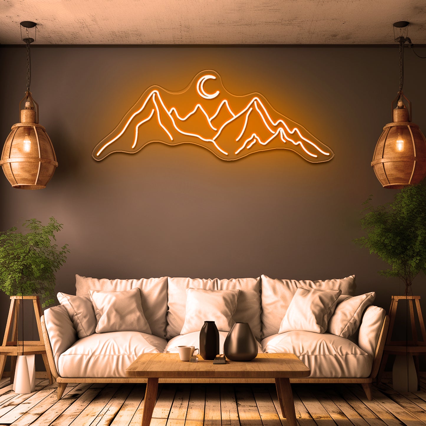 Mountain neon sign wall art neon led signs