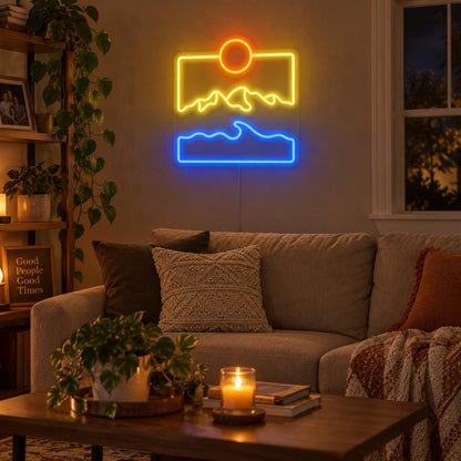 Mountain Ocean Landscape LED Neon Sign - Shineneon