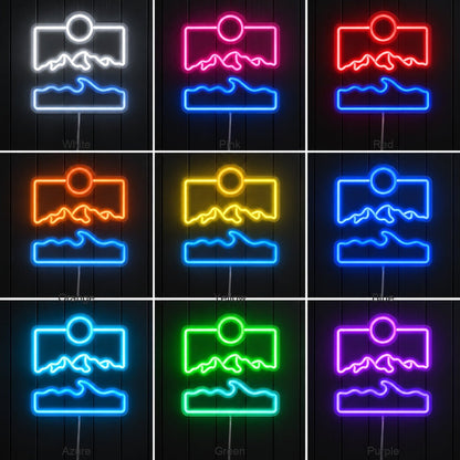 Mountain Ocean Landscape LED Neon Sign - Shineneon