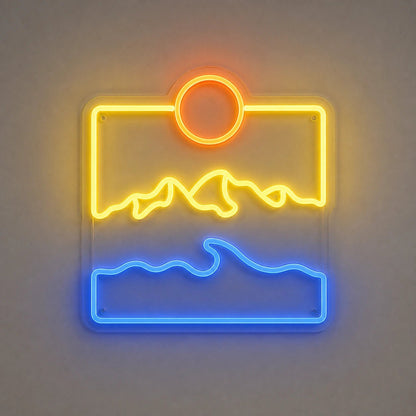 Mountain Ocean Landscape Vintage LED Neon Sign - Shineneon