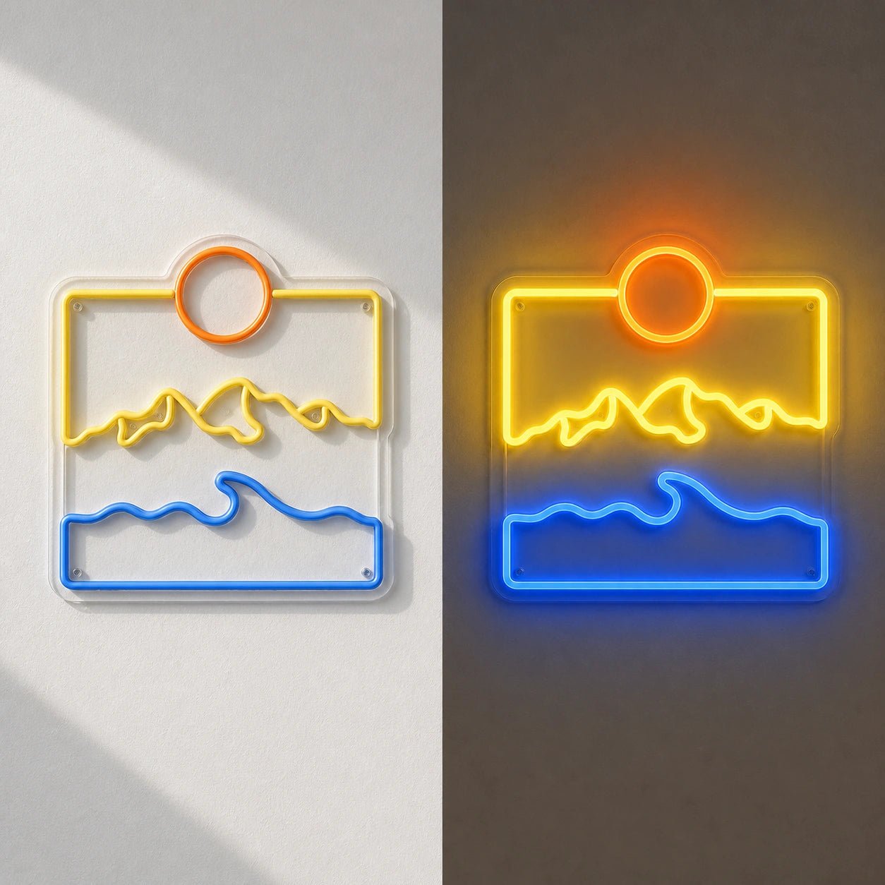Mountain Ocean Landscape Vintage LED Neon Sign - Shineneon