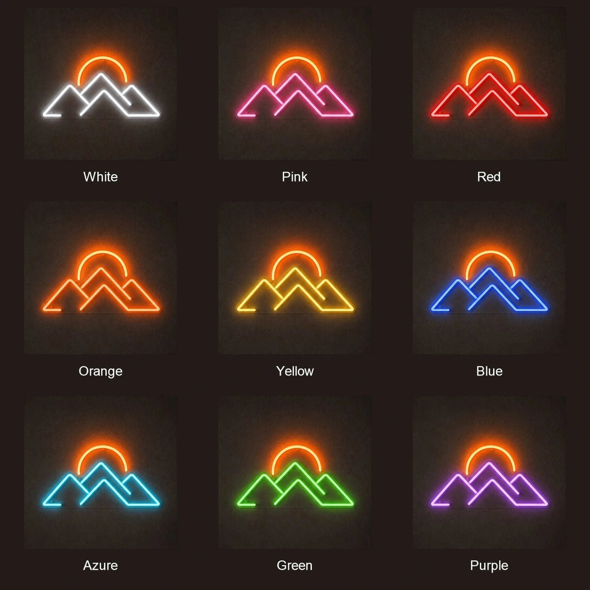 Mountain Peaks Sunset LED Neon Sign - Shineneon